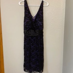 Purple and black cocktail dress